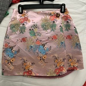 chinese print urban mini skirt